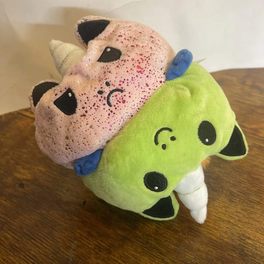 Tee Turtle Reversible‎ Moody Unicorn Plush Pink Green Happy Sad Stuffed Toy 9